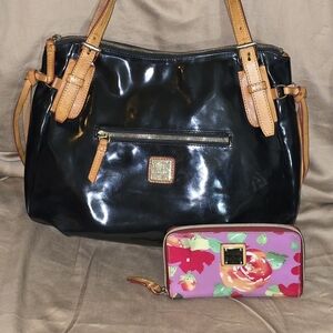 2'fer! Dooney & Bourkes! Vintage Nina Hobo And Vintage Rose Garden Zip Wallet